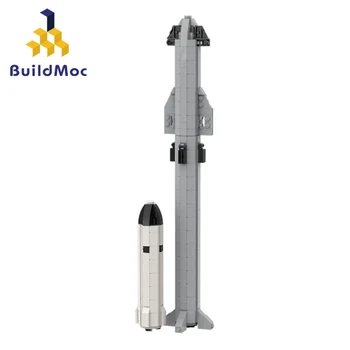 Space X Falcon Супер Тяжелая Ракета-Носитель MOC Строительные Блоки Набор Для Запуска Космического Корабля Кирпичи Игрушки Для Детей Подарок На День Рождения