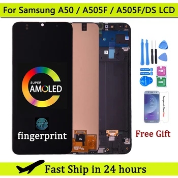 Super AMOLED для Samsung Galaxy A50 SM-A505FN/DS A505F/DS A505 ЖК-дисплей с сенсорным экраном, дигитайзер с рамкой для Samsung A50 lcd