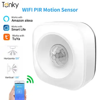 Tenky Tuya WIFI PIR Датчик движения Детектор Датчик движения Smart Life приложение Беспроводная система домашней автоматизации Работа для Alexa Routine