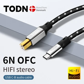todn usb dac кабель type c-type b Hi-Fi стерео кабель 6N OFC для передачи данных аудио цифровой кабель для мобильного телефона dac