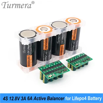 Turmera 4S 12,8 V 3A 6A Активный Эквалайзер-балансировщик для использования энергии батареи Lifepo4 90Ah 100Ah 200Ah 280AH 320Ah или системы Solor 12 В
