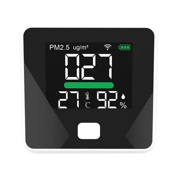 Tuya Wifi измеритель качества воздуха PM2.5, тестер температуры и влажности, Портативный светодиодный дисплей для домашнего офиса
