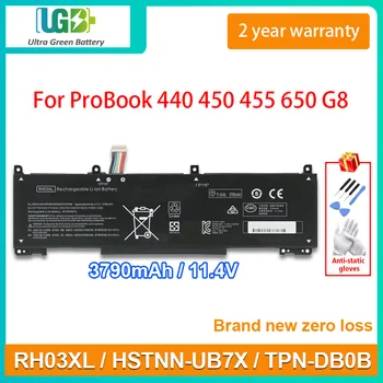 UGB Новый аккумулятор RH03XL TPN-DB0B HSTNN-UB7X для ноутбука HP ProBook серии 430 440 450 455 630 640 650 G8 M01524-1D1 M02027-002