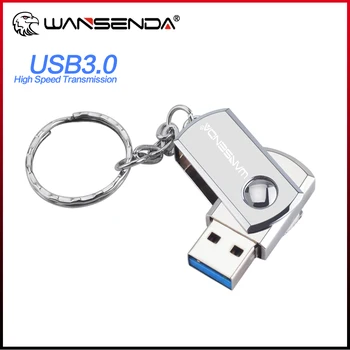 Wansenda Металлический USB Флэш-Накопитель USB 3,0 Брелок для ключей Ручка-Накопитель 256 ГБ 128 ГБ 64 ГБ 32 ГБ 16 ГБ 8 ГБ Cle USB-Накопитель Из Нержавеющей Стали