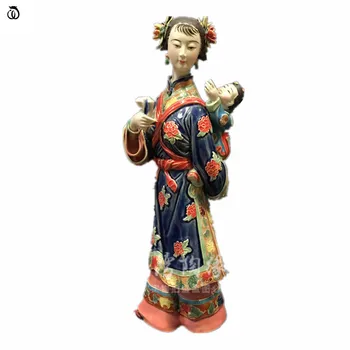 WU CHEN LONG Классическая Древняя Красивая Женская Статуя в китайском стиле, Женская Художественная Скульптура, Керамическое Ремесло, Идеи для домашнего декора, Подарок R7085