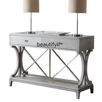 yj Американская Креативная модная консоль, Декоративный стол для гостиной, простой и легкий Роскошный стол для хранения, Современный боковой шкаф