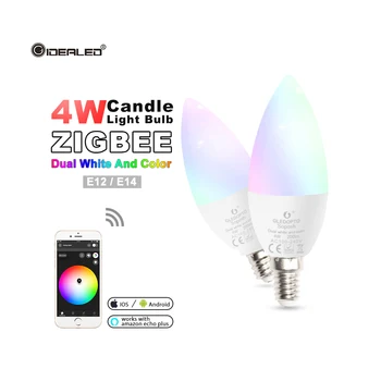 Zigbee hub Умная светодиодная лампа rgbw/rgbww smart APP control с регулировкой яркости E14 От Zigbee Echo plus Lightify Hub, Homee, Smart Friends