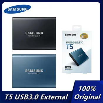 Абсолютно Новый SAMSUNG T5 2 ТБ 1 ТБ 500 ГБ 250 ГБ USB3.1 Внешний твердотельный накопитель Gen2 Внешний SSD HDD Для настольных Портативных ПК Оригинал