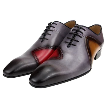 Авангардная обувь, Мужская Официальная обувь, Италия, Принц, Классические современные оксфордские модельные туфли на шнуровке, Лоферы разных цветов