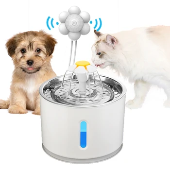 Автоматический фонтан для кошек, поилка для домашних собак с инфракрасным датчиком движения, Дозатор воды, Устройство подачи светодиодного освещения, Адаптер питания