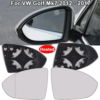 Автомобильное зеркало заднего вида с подогревом, Левое водительское правое Пассажирское боковое зеркало с подогревом, объектив для VW GOLF MK7 2012-2017