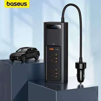 Автомобильный инвертор Baseus от 12 В постоянного тока до 220 В переменного 150 Вт, автоматический преобразователь Type-C, USB, зарядное устройство для быстрой зарядки, розетка ЕС, Автомобильный Инвертор, адаптер питания