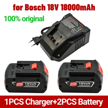 Аккумулятор 18V 18Ah для Электродрели Bosch Литий-ионный Аккумулятор 18V BAT609 BAT609G BAT618 BAT618G BAT614 + 1 Зарядное устройство