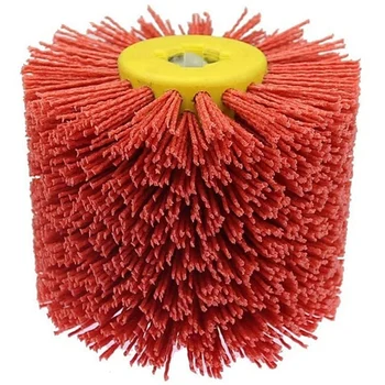 Акция! Красные абразивные проволочные барабанные щетки для снятия заусенцев, полировальный круг для мебели, угловая шлифовальная машина для дерева, адаптер