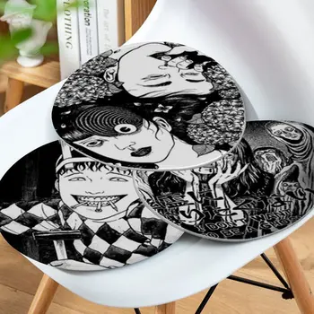 Анимация Fumei Revenge Junji Ito Простота многоцветный коврик для сиденья Бытовая подушка Мягкий плюшевый коврик для стула Зимний офисный коврик для бара