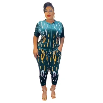 Африканский комплект, Женская Бархатная Африканская женская одежда, осенне-зимний комплект из 2 предметов, топ и длинные брюки, африканская одежда для женщин