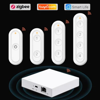 Беспроводной пульт дистанционного управления Tuya ZigBee 3.0 Scene Switch работает с устройством Smart Life App Conbee 2 stick iobrker Jeedom