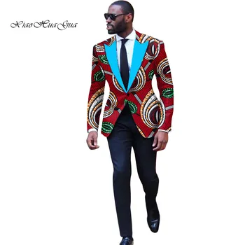 В наличии Африканская одежда для Мужчин с Африканским принтом, Приталенный Модный Костюм, Блейзер, Куртки, Пальто, Деловой Блейзер для Мужчин, WYN878-L-XH