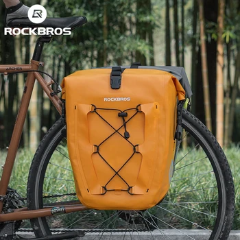 Велосипедная сумка ROCKBROS большой емкости, водонепроницаемая велосипедная стойка, Хвостовая посылка из ПВХ, Портативные светоотражающие износостойкие Аксессуары для велоспорта