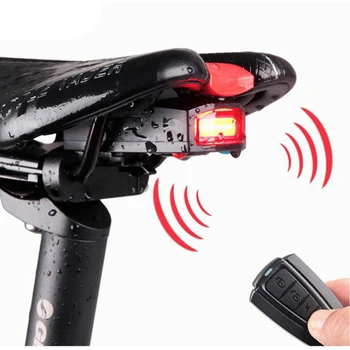 Велосипедный фонарь, Противоугонная Сигнализация, Беспроводной Водонепроницаемый Пульт дистанционного управления с автоматическим Датчиком торможения, USB-звуковой сигнал заднего фонаря Велосипеда, Интеллектуальная Сигнализация лампы
