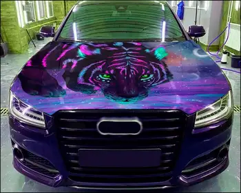 Виниловая наклейка Tiger на капот автомобиля, полноцветная наклейка на заказ # 3, подходит для любого автомобиля