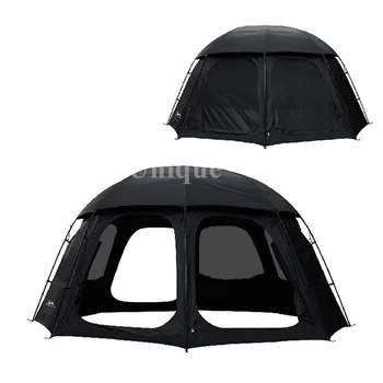 Водонепроницаемая походная купольная палатка, устойчивая к разрыву, Круглые палатки, Черные, для улицы, на 5-6 человек