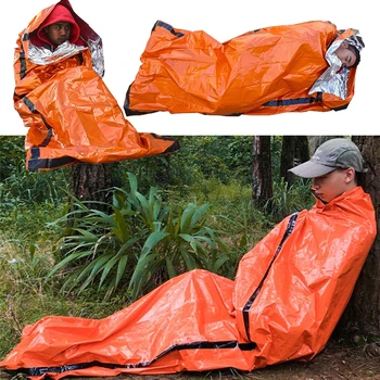 Водонепроницаемый Легкий Тепловой Аварийный Спальный мешок Bivy Sack - Сумки-одеяла для Выживания в Кемпинге, Пешем туризме, На открытом воздухе, Для активного отдыха