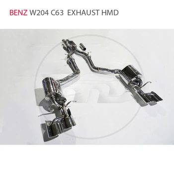 Выпускной коллектор из нержавеющей стали HMD для Mercedes Benz W204 C63, электронный клапан автоматической модификации