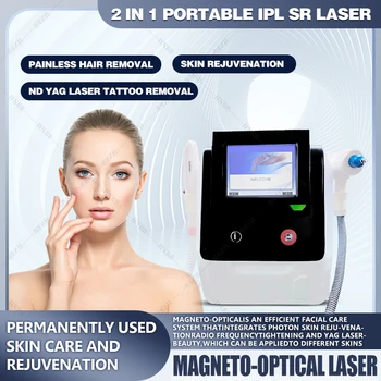 Высококачественная 360 магнитооптическая + лазерная 2-в-1 безболезненная машина для удаления волос для салона