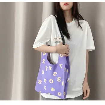 Вязаные женские сумки в Корейском стиле, сумки-тоут для женщин, Женская ручная сумка, Сумки через плечо Большой емкости, сумка подмышками 2022