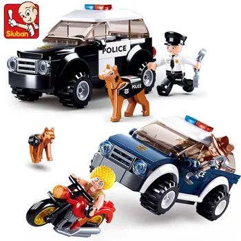 Городской полицейский внедорожник, модель патрульной машины, кирпичи, армейский спецназ, сделай сам, строительные блоки, наборы развивающих игрушек для детей
