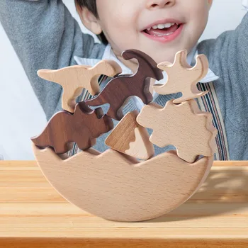 Деревянные игрушки Монтессори, Интерактивные балансировочные блоки для родителей и детей дошкольного возраста для детей Унисекс, возраст 4, Подарки детям на День рождения