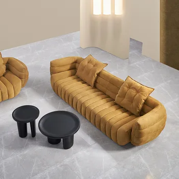 Диван в минималистском стиле, верхний слой, полностью матовый кожаный диван