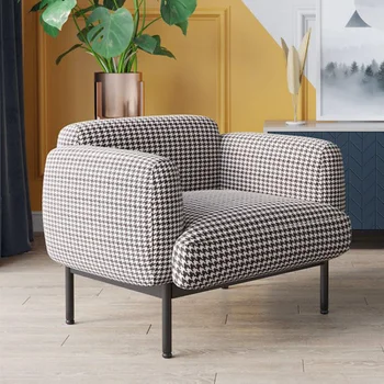 Дизайнерский односпальный диван-кресло, Винтажный минималистичный диван в клетку для взрослых, Ленивый Мягкий Диван, Мебель для гостиной Soggiorno