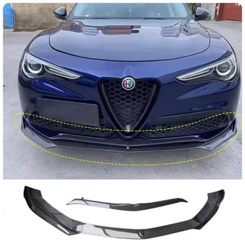 Для Alfa Romeo Stelvio 2017 2018 2019 2020 2021 2022, Высококачественный автомобильный бампер из углеродного волокна, диффузор для передней губы, спойлер