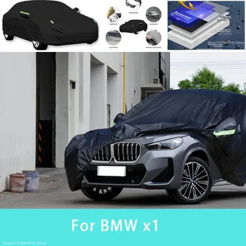 Для BMW x1 Наружная защита, полные автомобильные чехлы, Снежный покров, Солнцезащитный козырек, Водонепроницаемые Пылезащитные внешние автомобильные аксессуары
