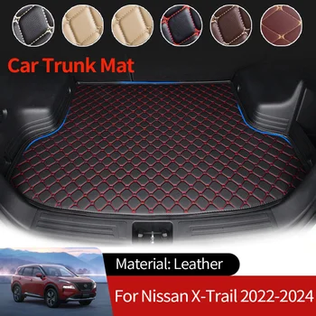 для Nissan X-Trail X Trail Rogue 5 Saet T33 2022 2023 Кожаные Коврики для багажника Автомобиля, Водонепроницаемая Задняя Грузовая крышка, Ковер, Подкладка для багажника