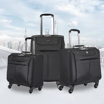 Дорожный багаж на универсальных колесах из ткани Оксфорд, черный легкий багаж, дорожные сумки на молнии, чемоданы, ручная кладь на колесиках