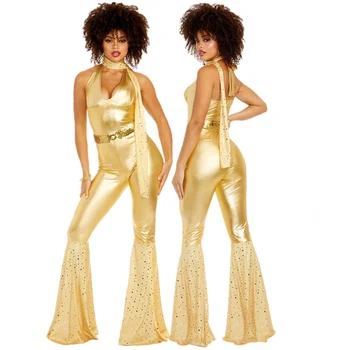 Женские сексуальные костюмы для косплея в стиле Рок-диско хиппи для взрослых на Хэллоуин 70-х 80-х, танцевальные наряды хиппи для вечеринки, маскарадное платье