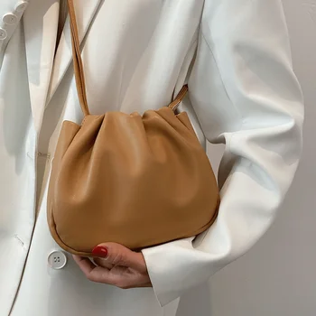 Женские сумки, модная сумка-мессенджер на плечо для дам, сумки через плечо на шнурке, Женские винтажные мягкие сумки и кошелек-мешок, Новинка