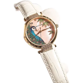 Женские часы Полностью автоматические водонепроницаемые механические часы аутентичный новый стиль Стильный стиль