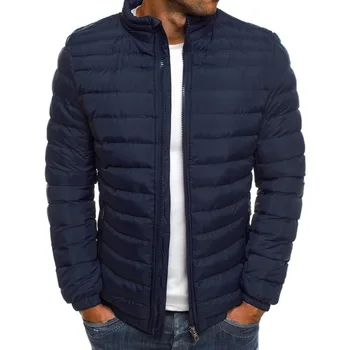 Зимняя куртка, мужская теплая парка с воротником-стойкой, уличная мода, повседневная брендовая верхняя мужская зимняя пуховая куртка
