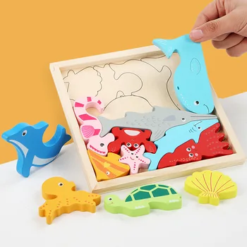 игра с балансом животных, соответствующие форме игрушки, пазлы для детей, обучающие деревянные игрушки Монтессори для познания цвета, детские игрушки