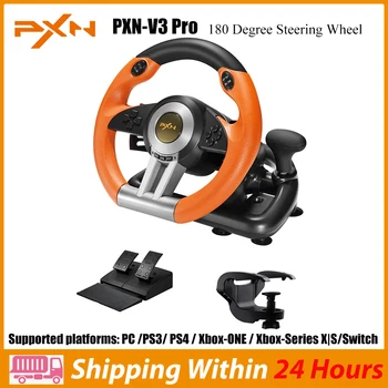 Игровое рулевое колесо Volante PC Racing Wheel 180 ° Universal PXN V3 Pro с педалями для PS3/PS4/Xbox One/Switch/Xbox Series X/S