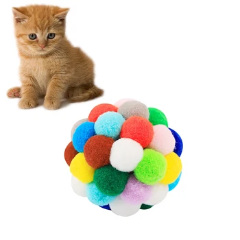 Игрушка для кошек, Плюшевые Интерактивные Игрушки для Кошек с Колокольчиком, Товары для домашних животных, Обучающие Игре в Жевание, Игрушки для Кошек, Котенок, Аксессуары для Кошек