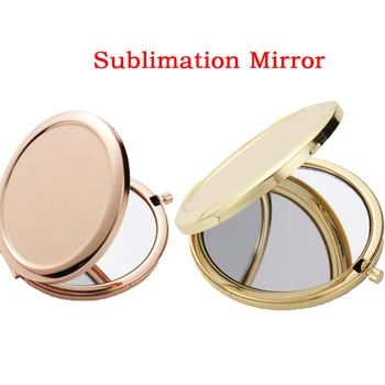 Индивидуальное косметическое зеркало, круглое металлическое Мини-зеркало для макияжа, Сублимационное Складное портативное зеркало для подарка на День Святого Валентина