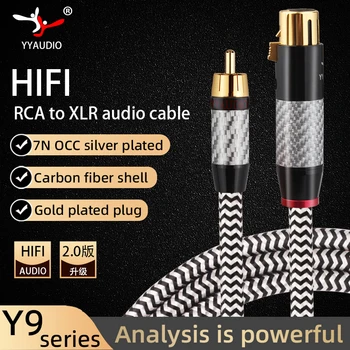 Кабель Hifi RCA-XLR Высококачественный OCC-посеребренный стереокабель RCA Высокопроизводительный аудиокабель Hi-Fi Премиум-класса RCA-XLR