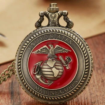 Карманные часы Charge Warrior Военно-морского флота США, ожерелье, цепочка, кварцевые часы, мужские женские часы, подарки