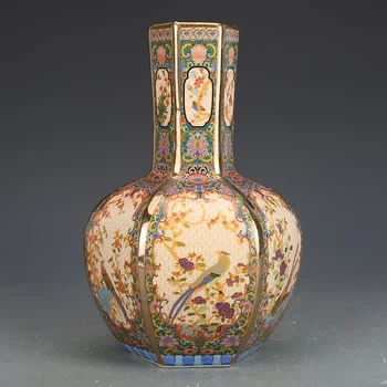 Керамическая ваза с глобусом, окрашенная эмалью, Антикварный фарфор, Входная дверь, Новый китайский стиль, Настольное украшение для спальни, Прикроватное украшение