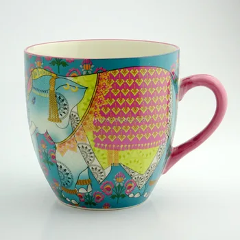 Керамические кофейные кружки экзотического цвета, яркие кружки в виде слонов